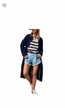 We The Free Free People Danni Pleated High-Rise Denim Shorts - Size XS